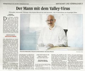 Portrait von Alois Kastner-Maresch im Nordbayerischen Kurier: Der Mann mit dem Valley-Virus