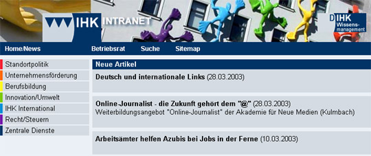 IHK Intranet Website