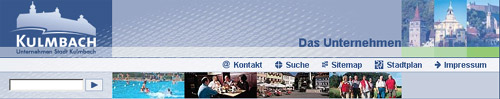 Layout des Kopfes der neuen Web-Seiten von kulmbach.de - der Website des Unternehmen Stadt Kulmbach
