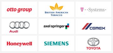 Zu unseren Kunden zählen die Otto Group, British American Tobaco, T-Systems, Audi, Axel Springer, Cemex, Honeywell, Siemens und Toyota