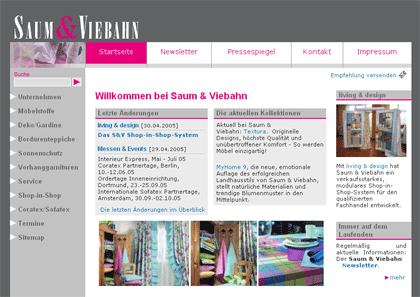 Die Firma Saum und Viebahn Textilverlag GmbH & Co. KG aus Kulmbach schafft getreu dem Unternehmensmotto: Erfolg mit Begeisterung Die Firma Saum und Viebahn Textilverlag GmbH & Co. KG aus Kulmbach schafft getreu dem Unternehmensmotto: Erfolg mit Begeisterung