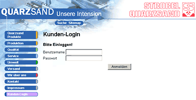 b2b / e-Business- Lösung für Strobel Quarzsand